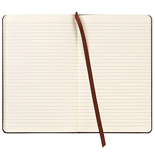 C.R. Gibson MJ5-4792 Brown Bonded Leather Notebook with 240 Ruled Pages, 5" W x 8.25" H