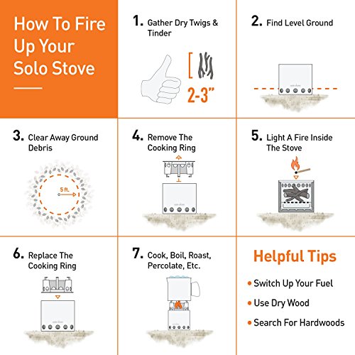 Solo Stove Lite - Portable Camping Hiking and Survival Stove | Powerful Efficient Wood Burning and Low Smoke | Gassification Rocket Stove for Quick Boil | Compact 4.2 Inches and Lightweight 9 Ounces