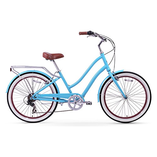 sixthreezero EVRYjourney Women's Beach Cruiser Bike, Step Through Hybrid Bicycle, 24 or 26 Inch Wheels, Multiple Speed Options and Colors