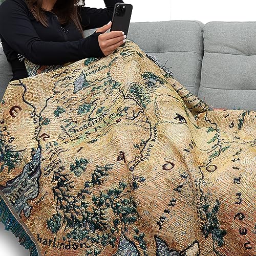 Northwest Lord of The Rings - The Hobbit Woven Tapestry Throw Blanket, 48" x 60", Middle Earth