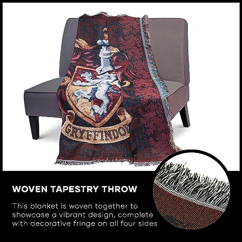 Northwest Harry Potter Woven Tapestry Throw Blanket, 48" x 60", Gryffindor Shield