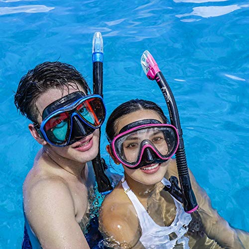 TUSA Sport Adult Powerview Mask, Dry Snorkel, and Fins Travel Set