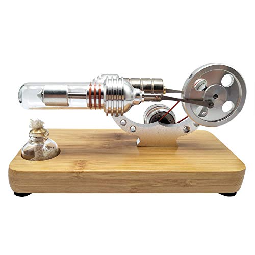 Sunnytech Hot Air Stirling Engine Colourful LED Single Flywheel Education Toy Electricity Power Generator M14-03-S