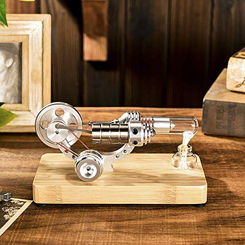 Sunnytech Hot Air Stirling Engine Colourful LED Single Flywheel Education Toy Electricity Power Generator M14-03-S