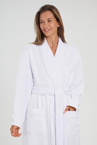 MONARCH Plush Lined Microfiber Bath Robe for Women or Men - Super Soft, Durable Luxury Spa, Resort & Hotel Bathrobe, Generously Sized (Unisex) Cypress