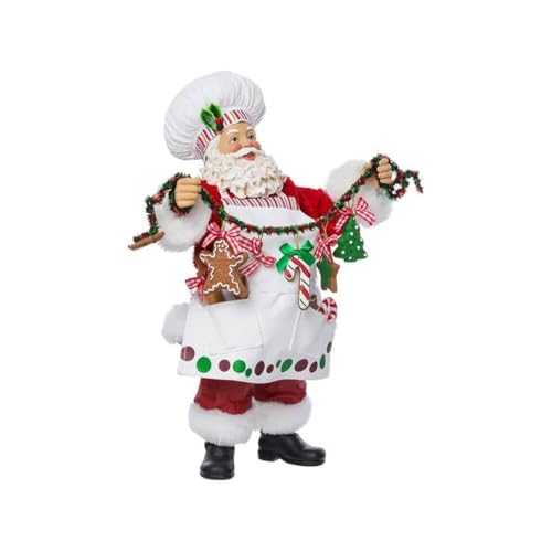 Kurt Adler Fabriche Christmas Chef Santa Figurine, 12-Inch