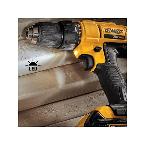 DEWALT 20V MAX Cordless Drill and Impact Driver, Power Tool Combo Kit with 2 Batteries and Charger (DCK240C2)