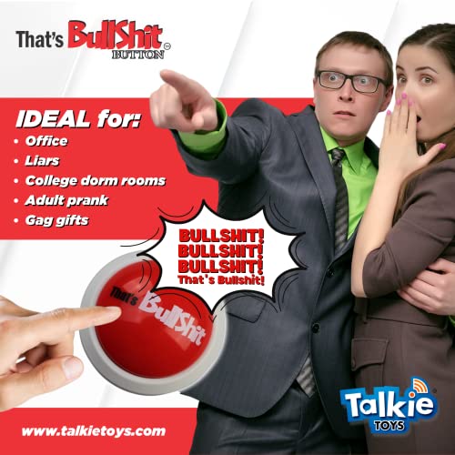 Talkie Toys Products That’s Bullshit Button - Lights Up and Plays 8 Hilarious BS Sayings - Call Out Liars, Political BS and More