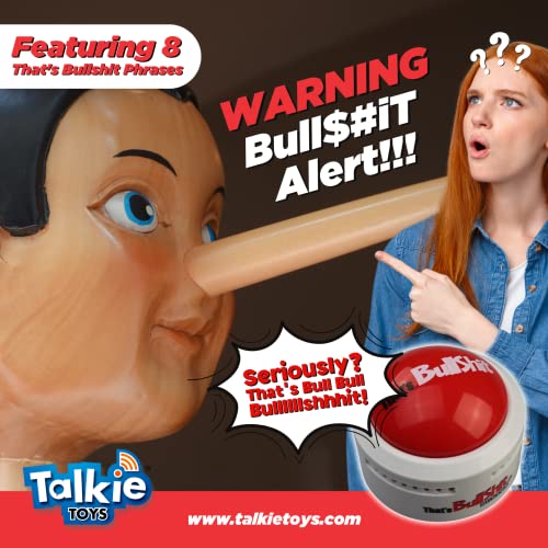 Talkie Toys Products That’s Bullshit Button - Lights Up and Plays 8 Hilarious BS Sayings - Call Out Liars, Political BS and More