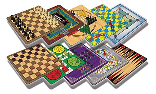 Merchant Ambassador: Classic Games, Enjoy 100 Different Games, Includes 5 Double-Sided Playing Boards, Fun for Children and Adults, For Ages 3 and up