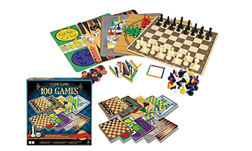 Merchant Ambassador: Classic Games, Enjoy 100 Different Games, Includes 5 Double-Sided Playing Boards, Fun for Children and Adults, For Ages 3 and up