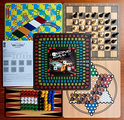 Merchant Ambassador: Classic Games, Enjoy 100 Different Games, Includes 5 Double-Sided Playing Boards, Fun for Children and Adults, For Ages 3 and up