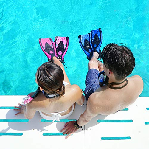 TUSA Sport Adult Black Series Visio Tri-Ex Mask, Dry Snorkel, and Fins Travel Set,