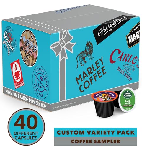 Coffee Pods Variety Pack Sampler, Assorted Single Serve Coffee for Keurig K Cups Coffee Makers, 40 Unique Cups - Great Coffee Gift