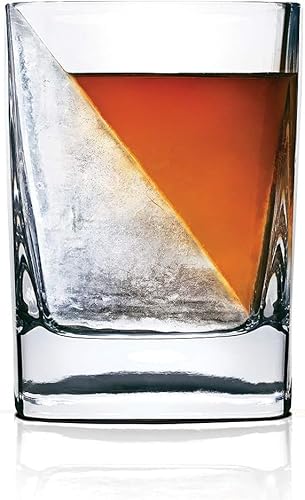 Corkcicle Premium 9 oz Double Old Fashioned Whiskey Glass with Silicone Ice Mold, Perfect for Chilling Whiskey, Bourbon, Tequila, Scotch, Mocktails, Original Whiskey Wedge, Holiday Gifts