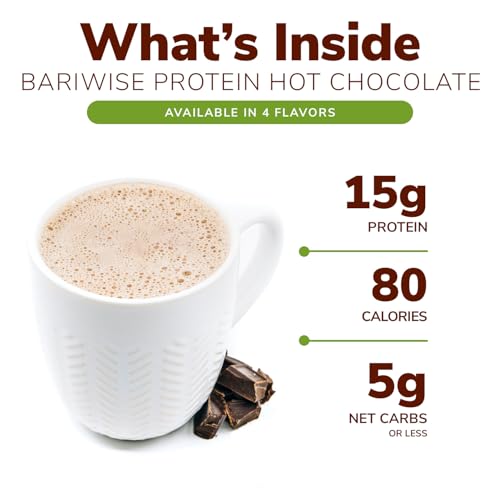 BariWise Protein Hot Chocolate, Hot Cocoa, Low Sugar, Low Carb, Keto Friendly & Gluten Free (7ct)