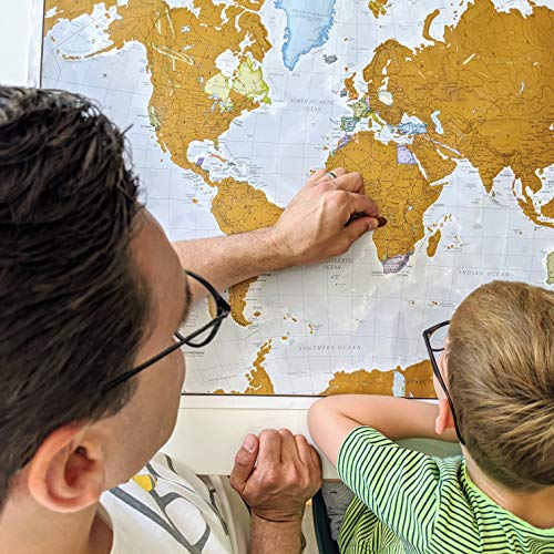 Scratch The World ® Travel Map - Scratch Off World Map Poster - X-Large 23 x 33 - Maps International - 50 Years of Map Making - Cartographic Detail Featuring Country & State Borders