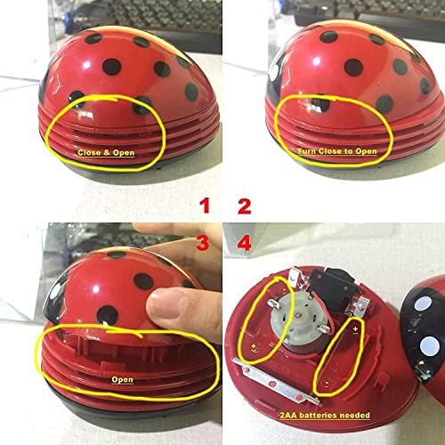 E ECSEM Cute Portable Cartoon Mini Desktop Vacuum Cleaner Table Dust Crumb Sweeper(Red#002)