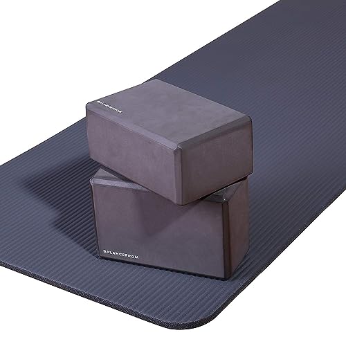 Fitvids All Purpose 1/2-Inch Extra Thick High Density Anti-Tear Exercise Yoga Mat with Carrying Strap, Gray