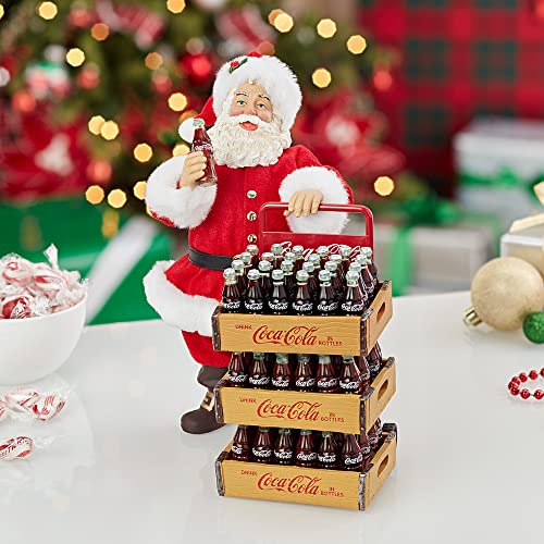 Kurt Adler Coca-Cola Santa with Delivery Cart, 10.5-Inch, Set of 2