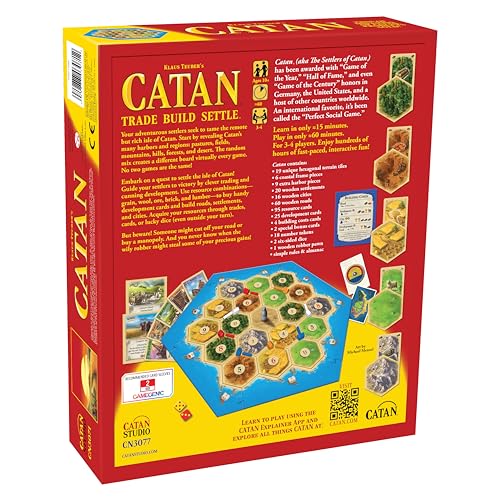 CATAN Board Game (Base Game) | Family Board Game | Board Game for Adults and Family | Adventure Board Game | Ages 10+ | for 3 to 4 Players | Average Playtime 60 Minutes | Made by Catan Studio