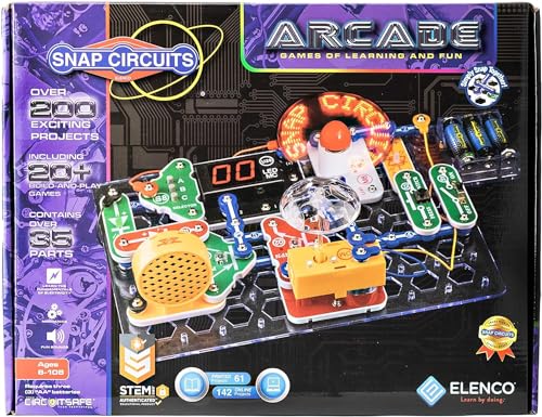 Snap Circuits “Arcade”, Electronics Exploration Kit, Stem Activities for Ages 8+, Full Color Project Manual (SCA-200)