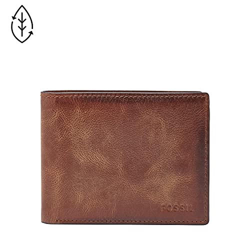 Fossil Men's Derrick RFID-Blocking Leather Bifold Wallet with Flip ID Window for Men