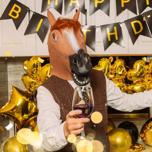 Horse Mask Party Dress Up Horse Head masks for adults Men Masquerade (brown)