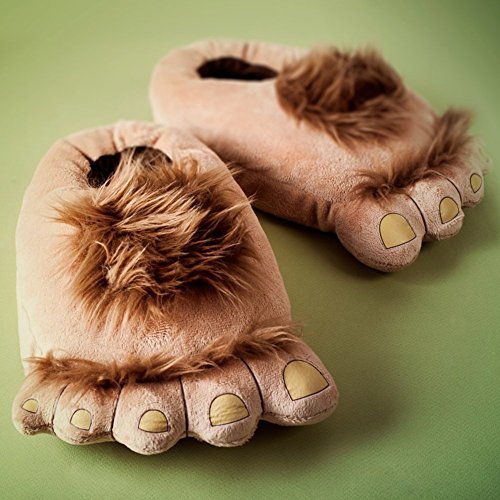 Ibeauti Womens Furry Monster Adventure Slippers, Comfortable Novelty Warm Winter Hobbit Feet Costume Slippers for Teens Adults