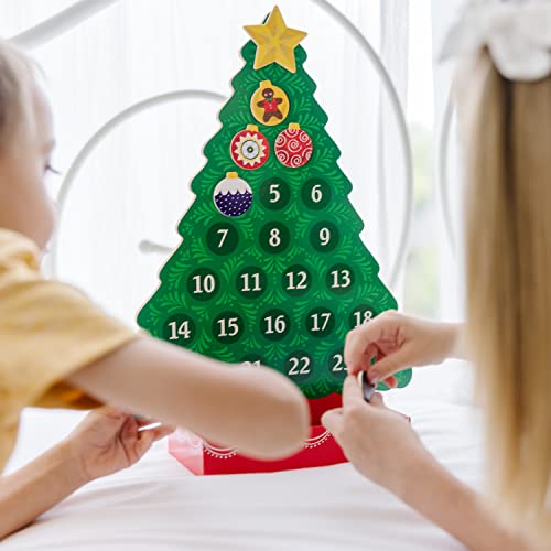 Melissa & Doug Wooden Advent Calendar - Magnetic Christmas Tree, 25 Magnets - Holiday Tree Themed Countdown Style Toddler and Kid Advent Calendar 2022 For Ages 3+