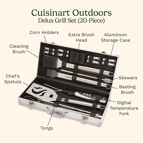 Cuisinart CGS-5020 BBQ Tool Aluminum Carrying Case, Deluxe Grill Set, 20-Piece