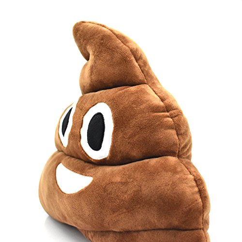 YINGGG 32cm Poop Plush Pillow Round Triangle Emotion Cushion Cute Decorative Stuffed Toy Brown Present for Kids and Friends