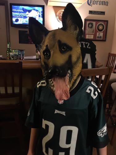 Dog Head Mask Halloween Party Dog Costume Masks Mask Super Bowl Underdog Costume Latex Animal Head Mask (German shepherd)