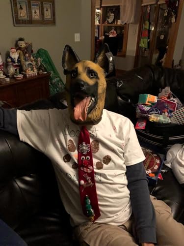 Dog Head Mask Halloween Party Dog Costume Masks Mask Super Bowl Underdog Costume Latex Animal Head Mask (German shepherd)