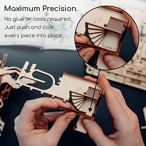 Intrism Pro - 3D Puzzles for Adults, Wooden Marble Maze Kit to Build, Play, & Display, 8" Cube, DIY Crafts for Teens, Brain Teaser Puzzles, 217 Pieces of Laser-Cut Wood