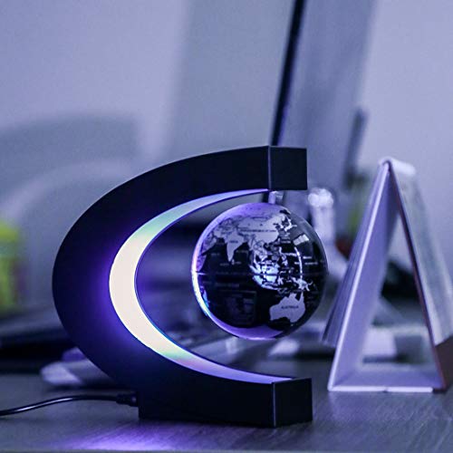 MOKOQI Magnetic Levitating Globe with LED Light, Cool Tech Gift for Men Father Boys and Girls , Birthday Gifts for Kids, Floating Globes World Desk Gadget Decor in Office Home/Display Frame Stand