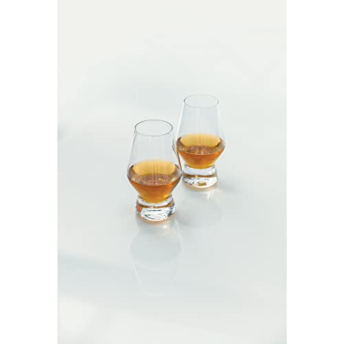 Viski Footed Crystal Scotch Glasses Set of 2 - Premium Liquor Drinking Glass, Classic Whiskey Bourbon Glasses and Scotch Glass Gift Set, 8 oz