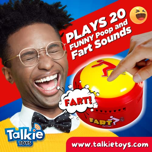 Talkie Toys Products Fart Button - Lights Up and Plays 20 Funny Fart Sounds - Fart Games, Fart Pranks, Office Humor and More