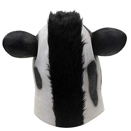 CreepyParty Animal Mask Cow Head Funny Masquerade For Adults Dressing Up Cow Masks (black)