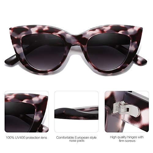 SOJOS Retro Small Vintage Cat Eye Sunglasses for Women Cute Fashion UV400 Sunnies SJ2939