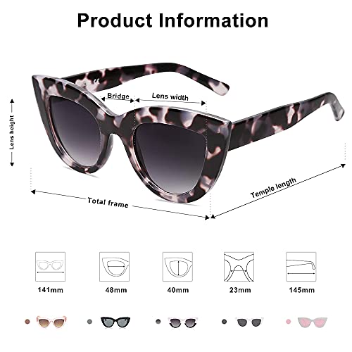 SOJOS Retro Small Vintage Cat Eye Sunglasses for Women Cute Fashion UV400 Sunnies SJ2939