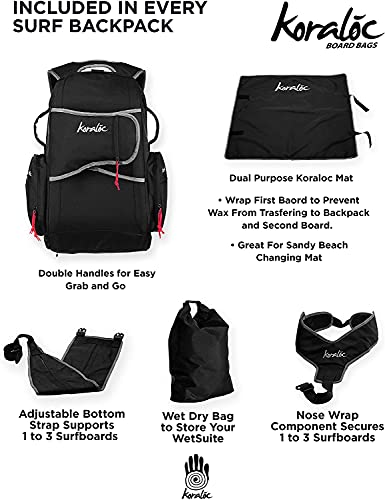 Surf Backpack - Hands Free Surfboard Bag, Holds Up to 3 Boards for Easy Travel…