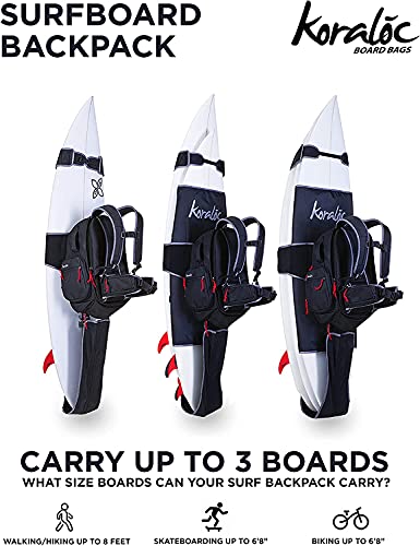 Surf Backpack - Hands Free Surfboard Bag, Holds Up to 3 Boards for Easy Travel…