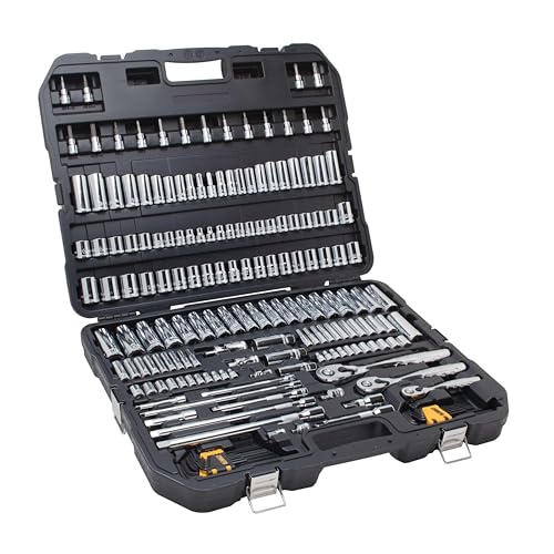 DEWALT Mechanics Tool Set, SAE and Metric, 1/2, 1/4, 3/8 Drive Sizes, 192-Piece (DWMT75049)