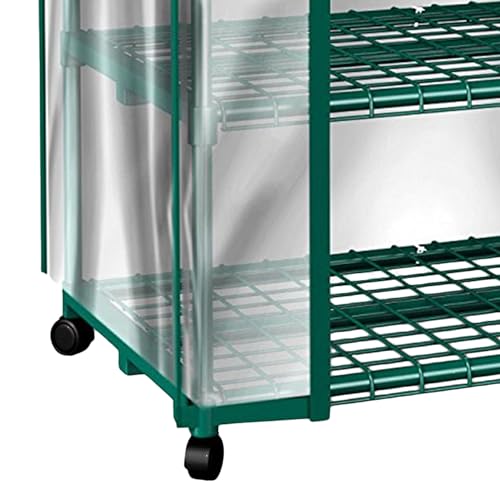 4 Tier Mini Greenhouse - Portable Greenhouse with Locking Wheels and PVC Cover for Indoor or Outdoor - 27 x 19 x 63-Inch Green House by Home-Complete