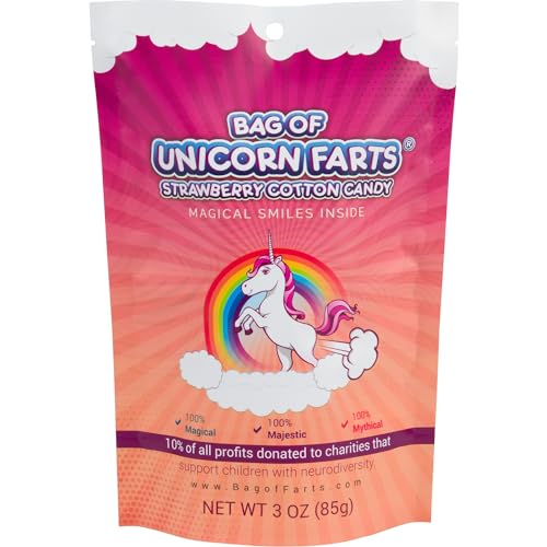 Bag of Unicorn Farts (Cotton Candy) Humorous Present Idea For Friend, Coworker, Mom or Dad