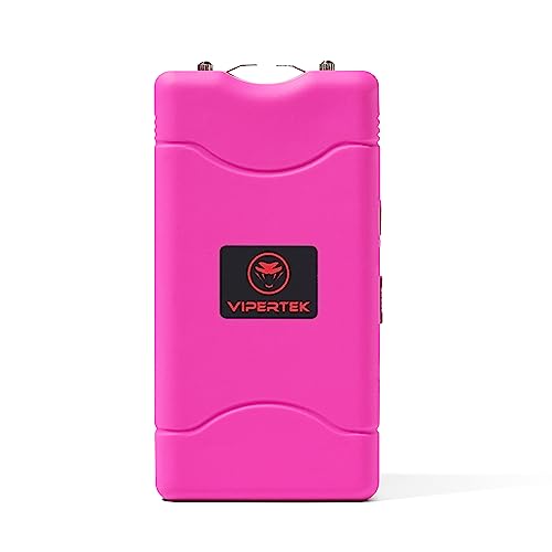 VIPERTEK VTS-880 Mini Stun Gun Rechargeable with LED Flashlight, Pink