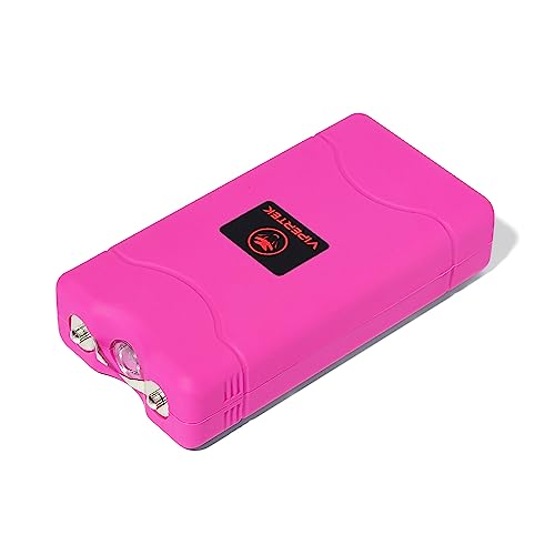 VIPERTEK VTS-880 Mini Stun Gun Rechargeable with LED Flashlight, Pink