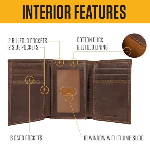 Carhartt Men's Rugged Leather Triple Stitch Wallet, Available in Multiple Styles