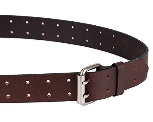 Dickies Men's Leather Double Prong Belt, Brown, 36